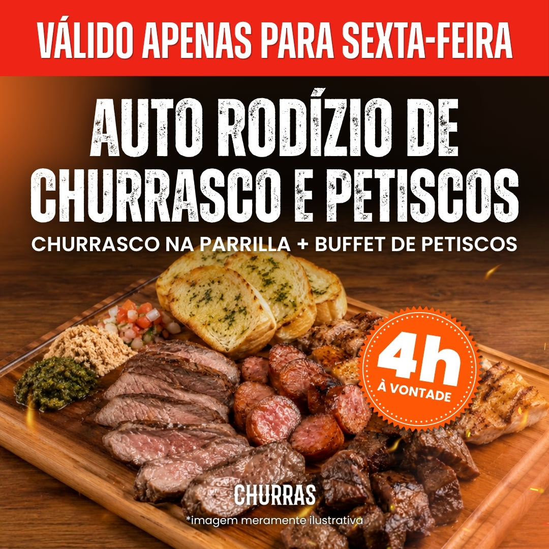 Auto Rodízio de churrasco e petiscos